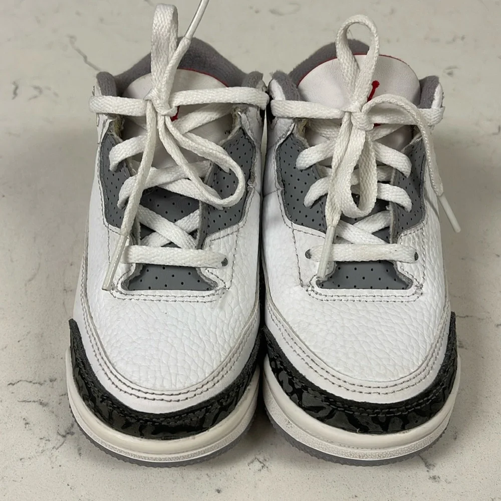 Nike Air Jordan 3 III Retro Fire Red/Wht Cement DM0966-160 Kids Shoes Size 8 C